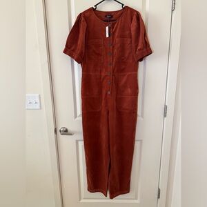 Madewell Terracotta Button-Front Jumpsuit